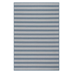 Meredith Wide Striped Indoor/Outdoor Custom Rug | Blue