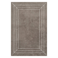 Bloomira Bordered Cotton Rug | Grey