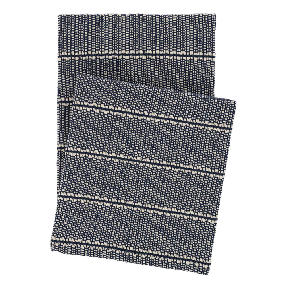 Archer Woven Cotton Throw | Navy