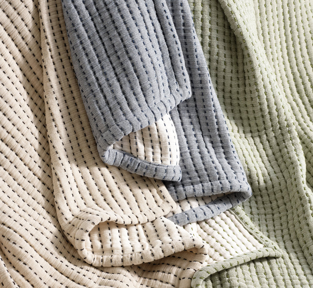 Pick Stitch Matelasse Coverlet | Natural
