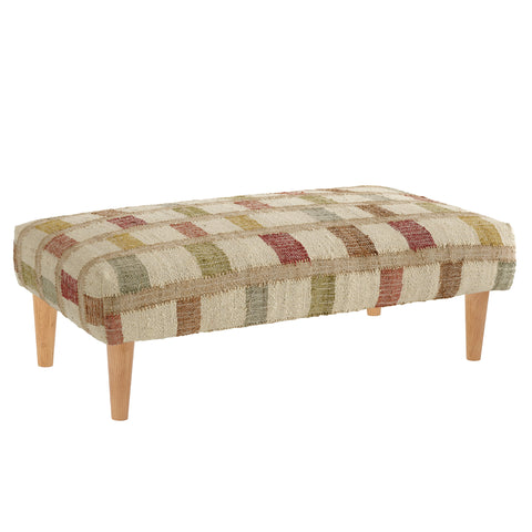Mosaic Rectangle Rug Ottoman | Multicolored