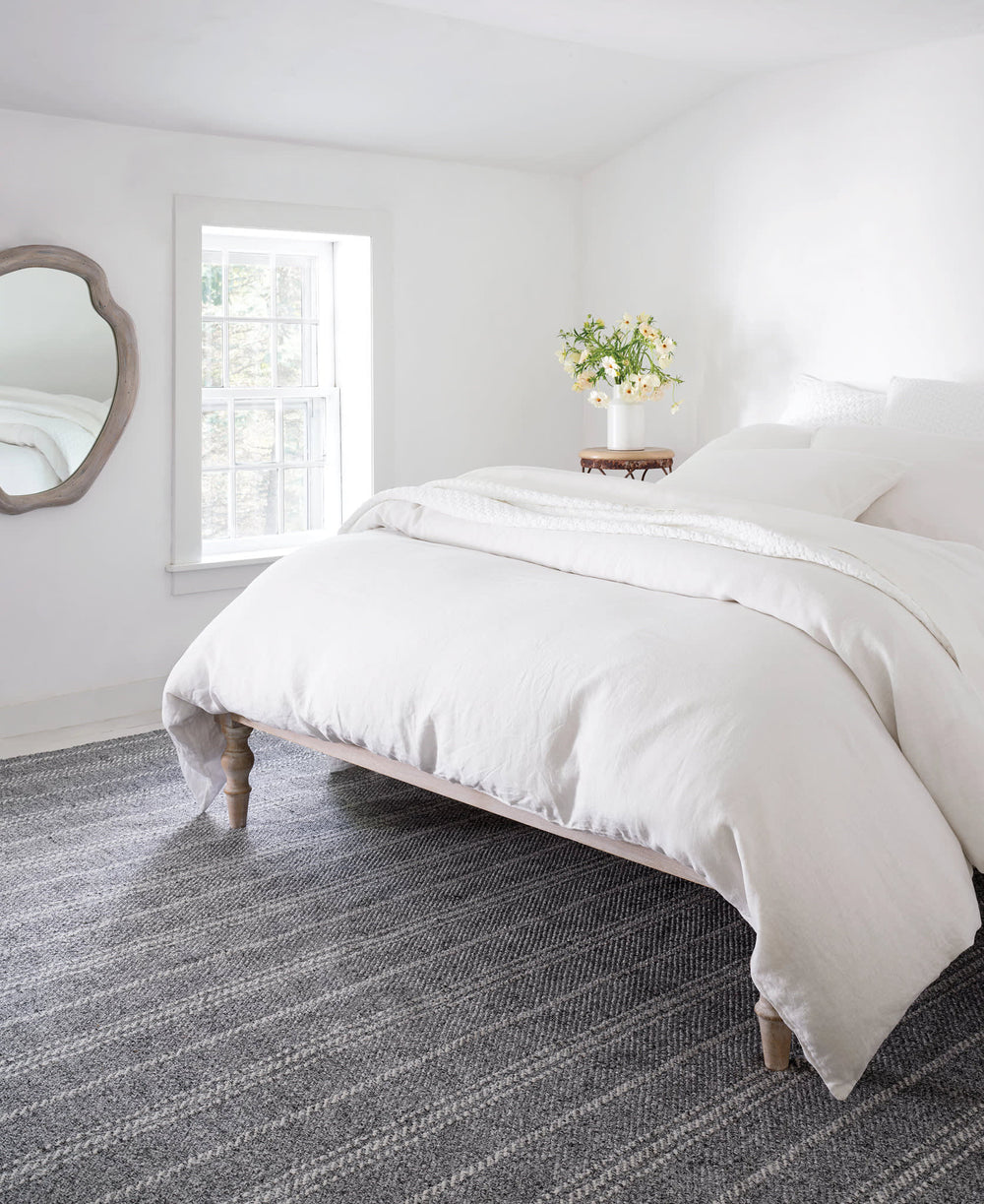 Melange Stripe Handwoven Indoor/Outdoor Rug | Grey/Ivory