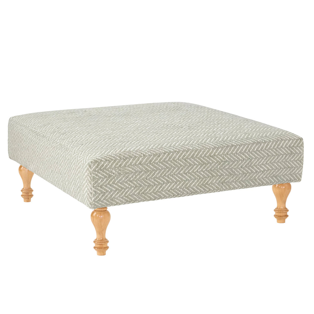 Herringbone Rug Ottoman | Ocean
