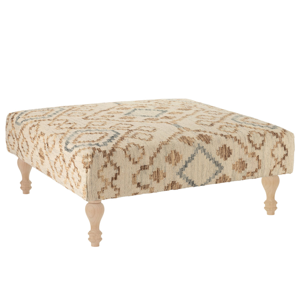 Jelly Roll Custom Rug Ottoman | Blue