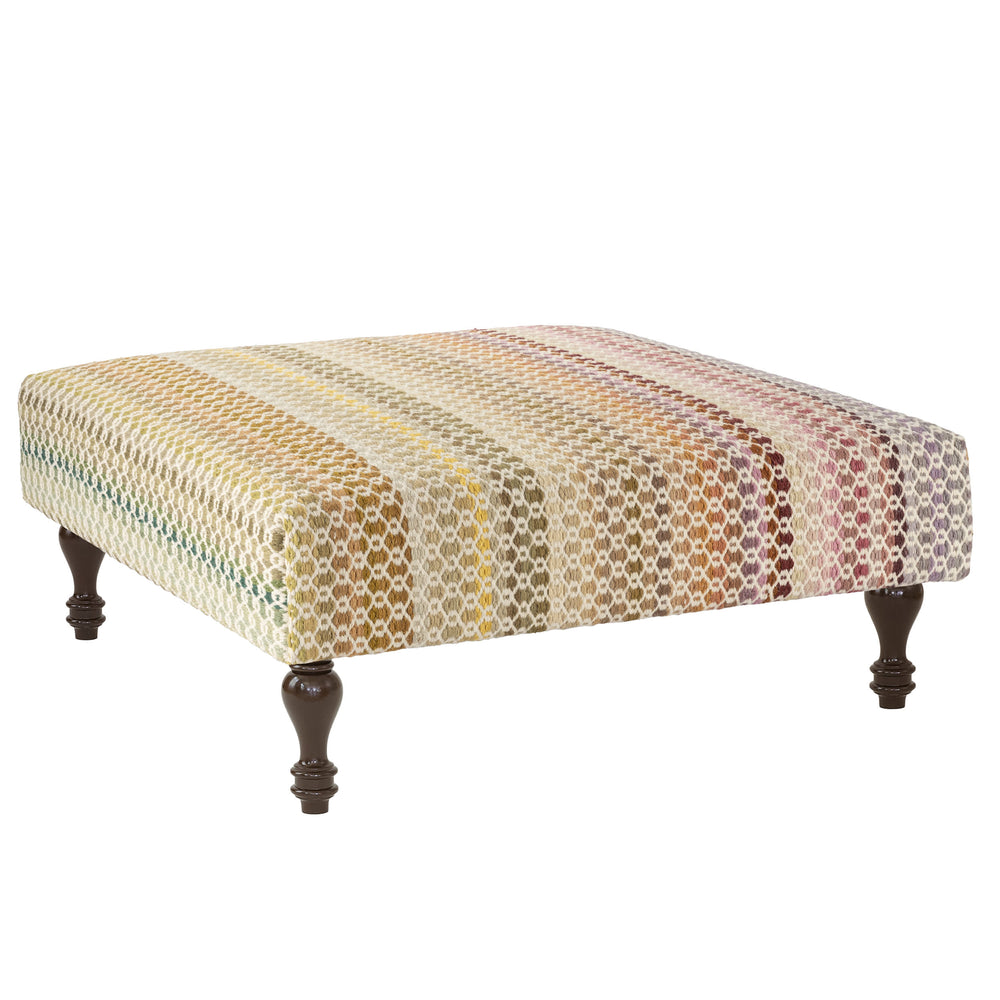 Poppy Multi Custom Rug Ottoman | Multi