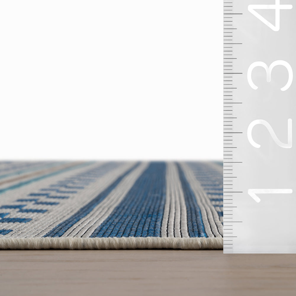 Caldera Modern Checkered Indoor/Outdoor Rug | Blue