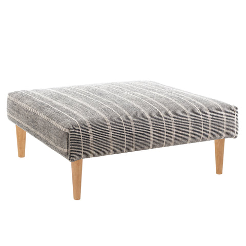 Samson Square Rug Ottoman | Black