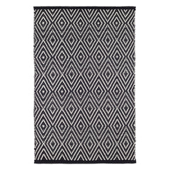 Diamond Handwoven Indoor/Outdoor Rug | Black/Ivory