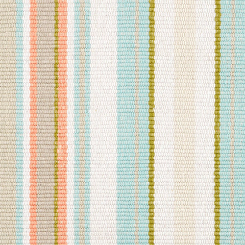 Daphne Stripe Handwoven Cotton Rug Swatch | Sky
