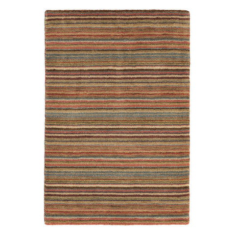 Brindle Stripe Hand Loom Knotted Wool Rug | Spice