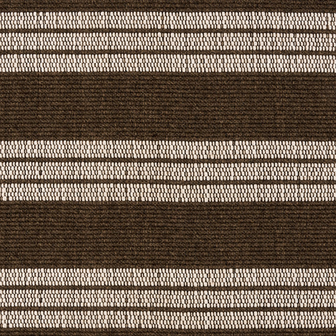 Meredith Wide Striped Indoor/Outdoor Custom Rug Swatch | Brown