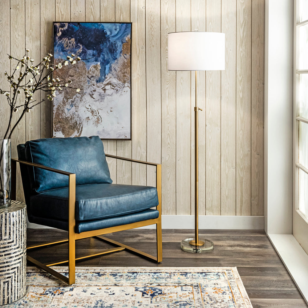 60-inch Metal Industrial Staff Floor Lamp | Brass