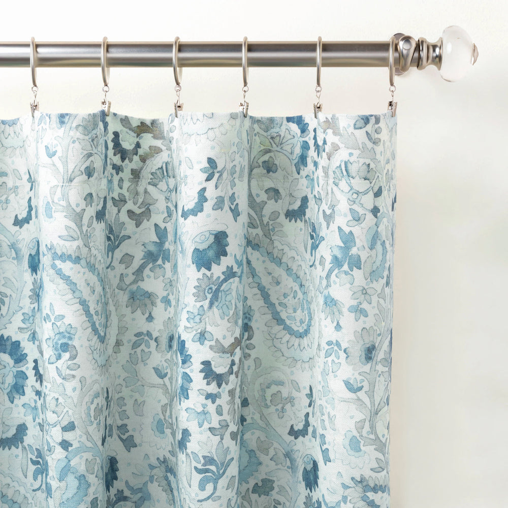 Ines Linen Curtain Panel | Blue