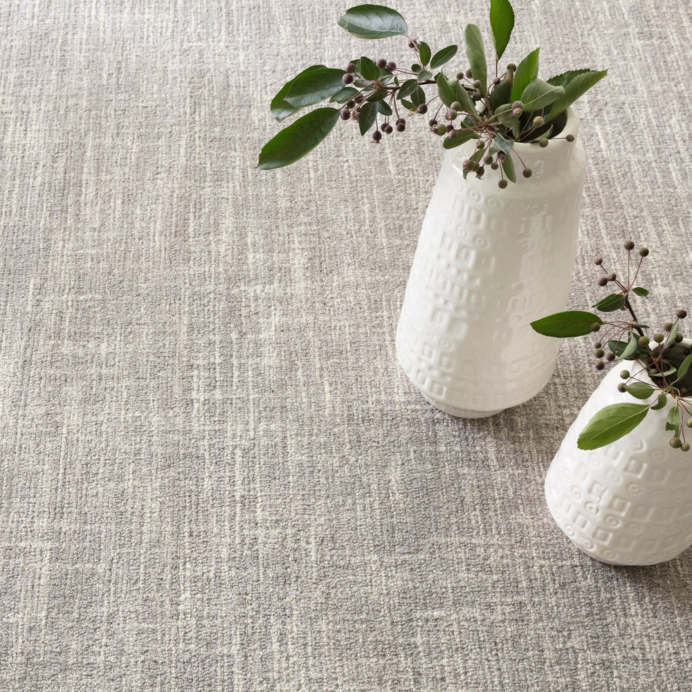 Crosshatch Hand Micro Hooked Wool Rug | Dove Grey