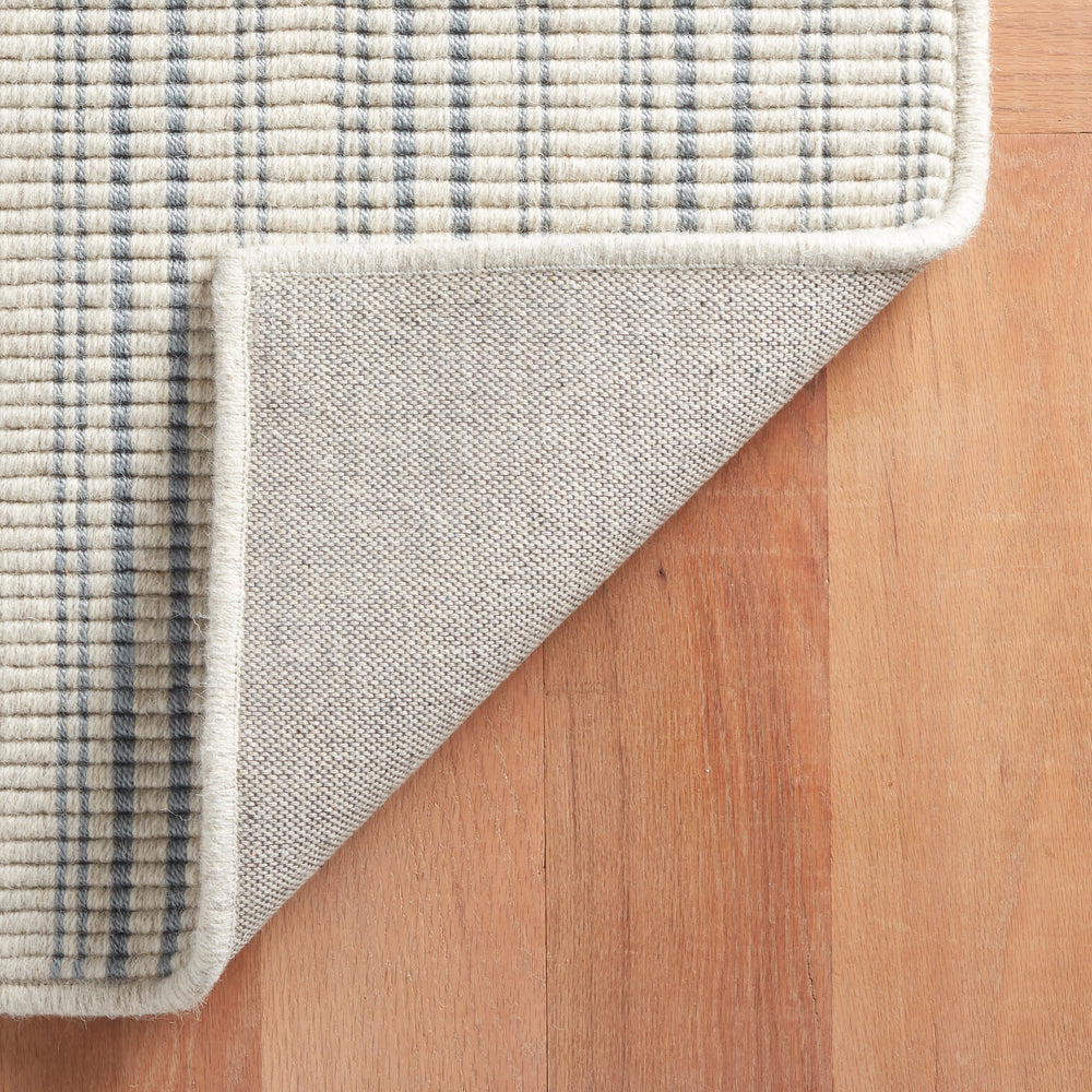Warren Ticking Woven Wool Custom Rug | Slate