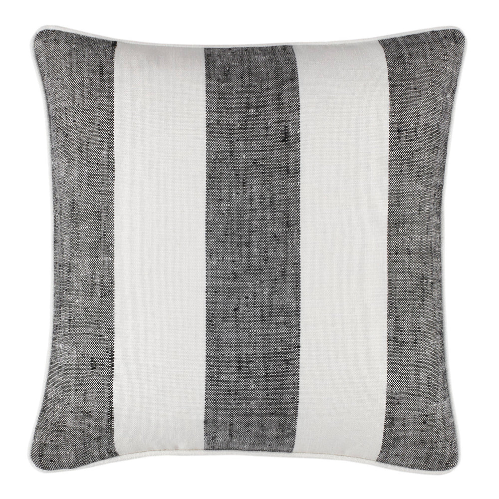 Awning Stripe Indoor/Outdoor Decorative Pillow Cover | Black