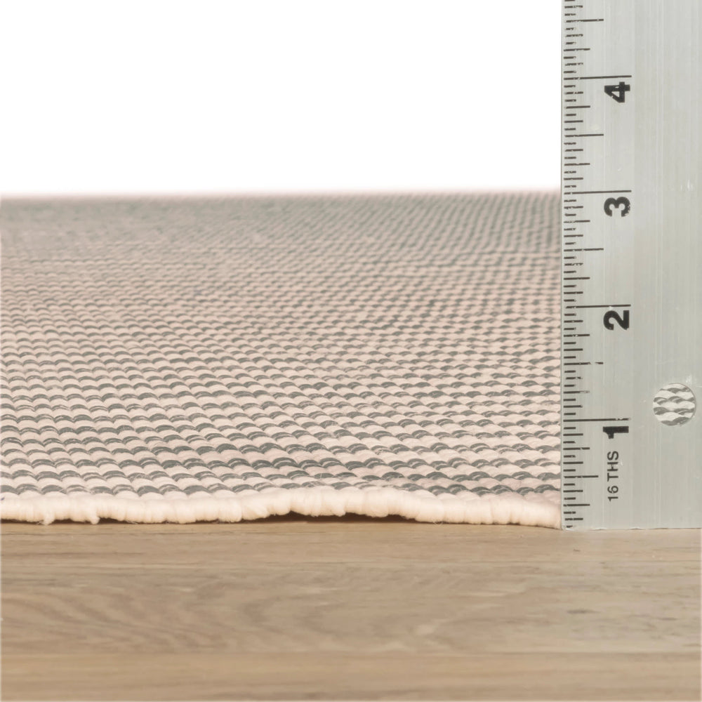 Pinstripe Handwoven Indoor/Outdoor Rug | Grey/Ivory