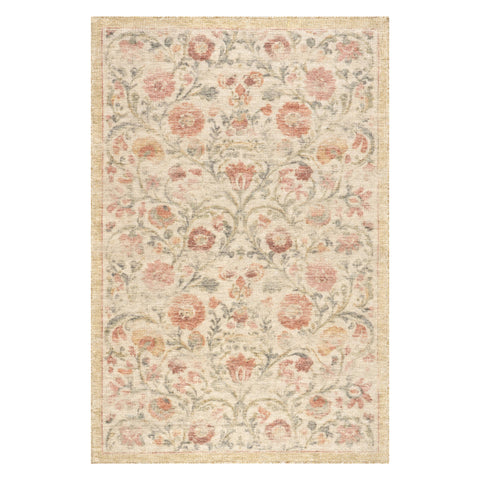 Sufi Hand-Tufted Floral Motif Wool-Blend Rug | Multicolor