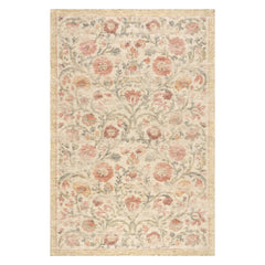 Sufi Hand-Tufted Floral Motif Wool-Blend Rug | Multicolor