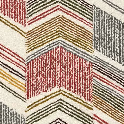 Zig Zag Hand Micro Hooked Wool Rug Swatch | Multi