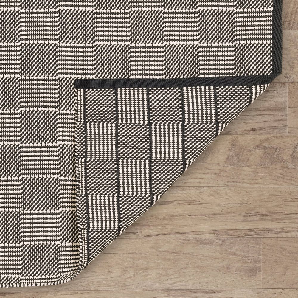 Squares Handwoven Indoor/Outdoor Rug | Navy