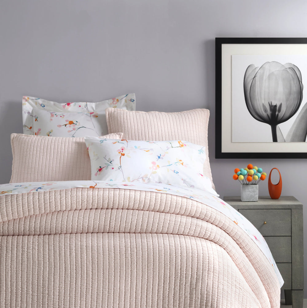 Boyfriend Matelasse Coverlet | Slipper Pink