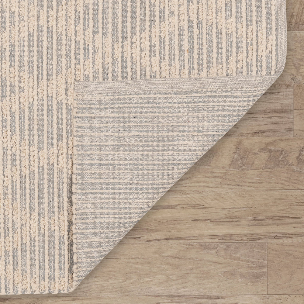 Textured Diamond Handwoven Cotton Rug | Grey/Ivory