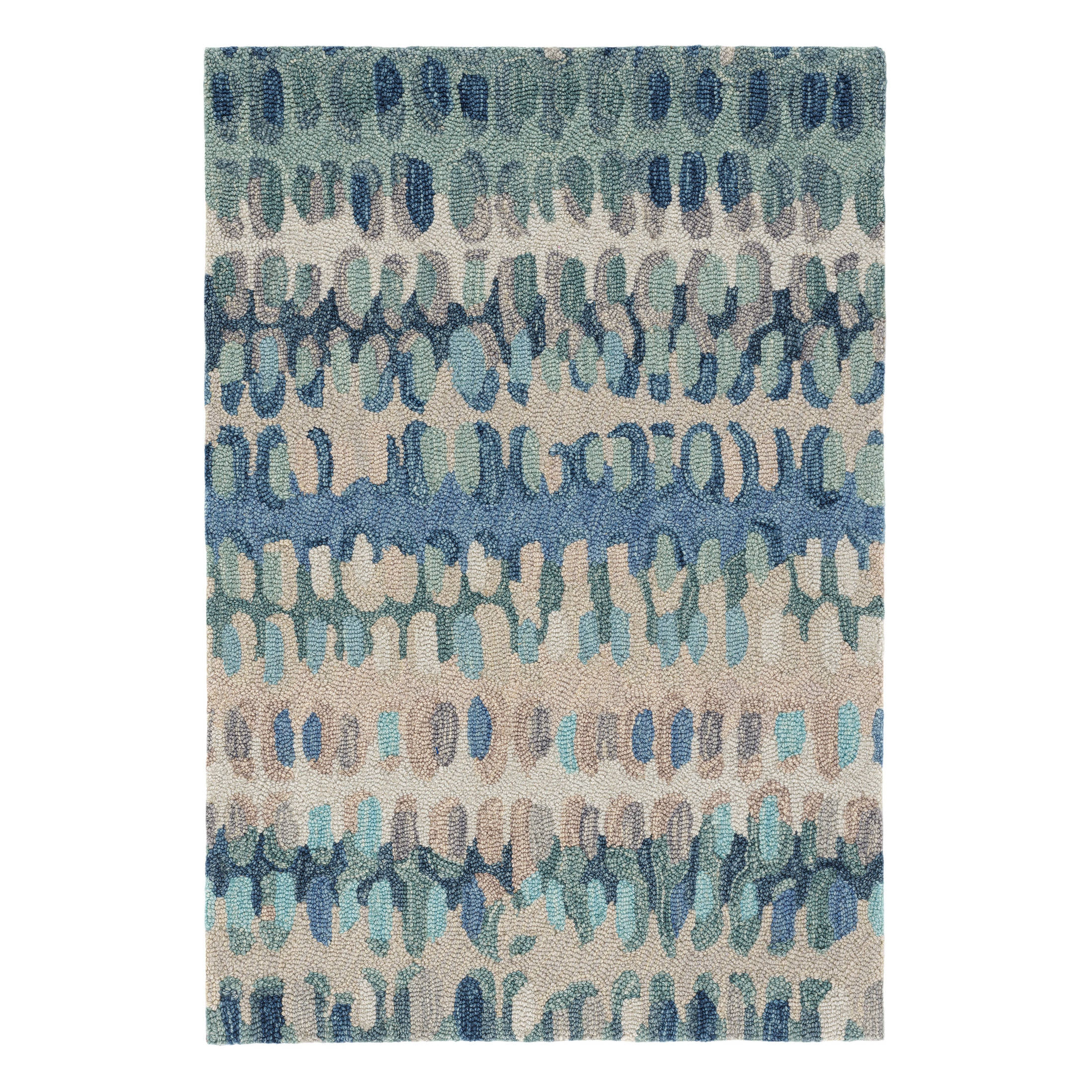 Paint Chip Hand Micro Hooked Wool Rug | Blue
