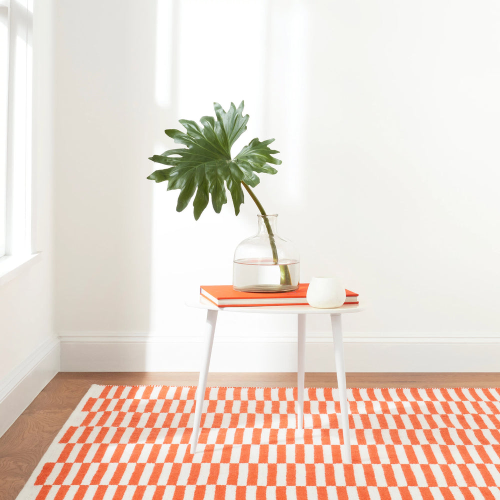 Sailing Stripe Handwoven Indoor/Outdoor Rug | Tangerine