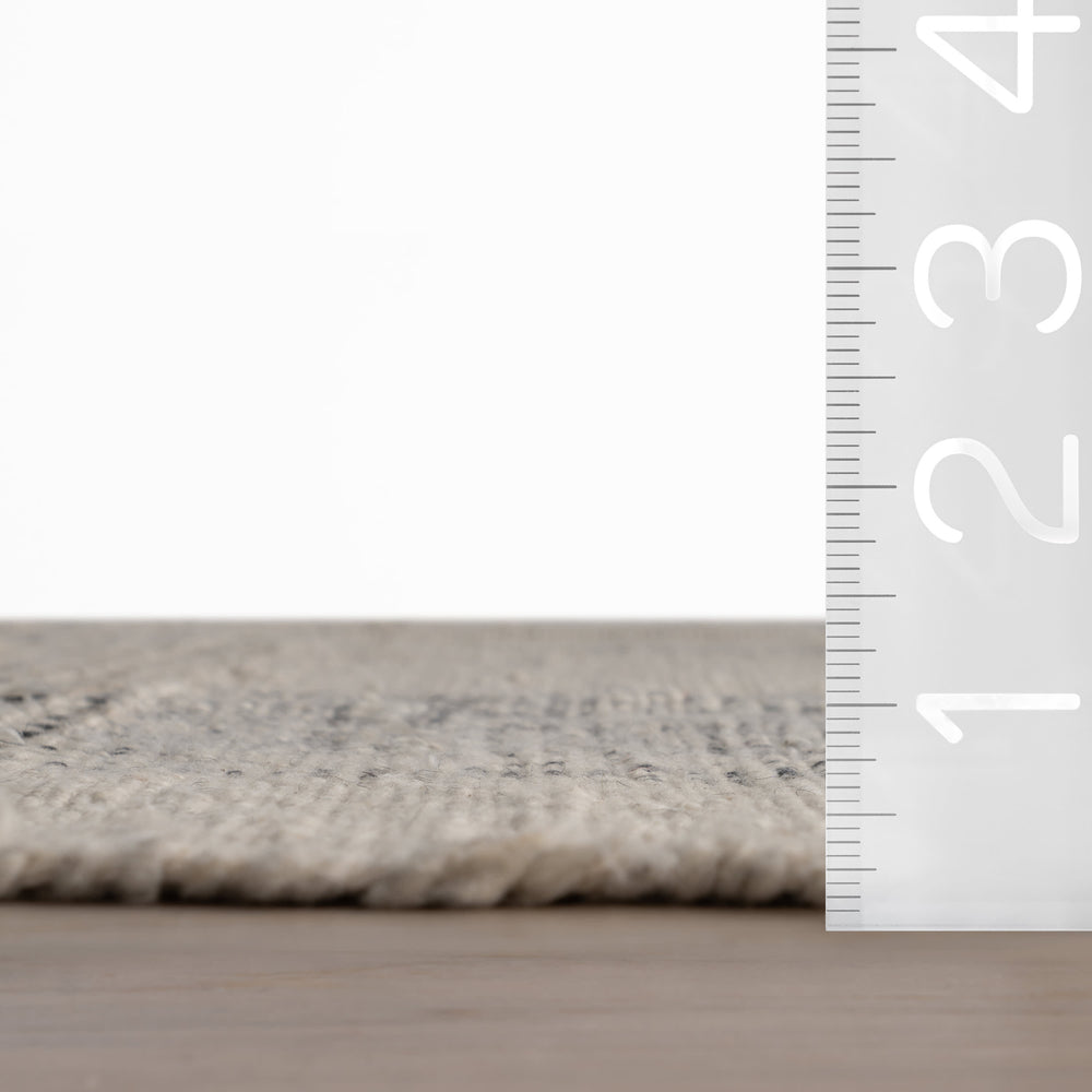 Zole Plaid Handmade Cotton Rug | Ivory