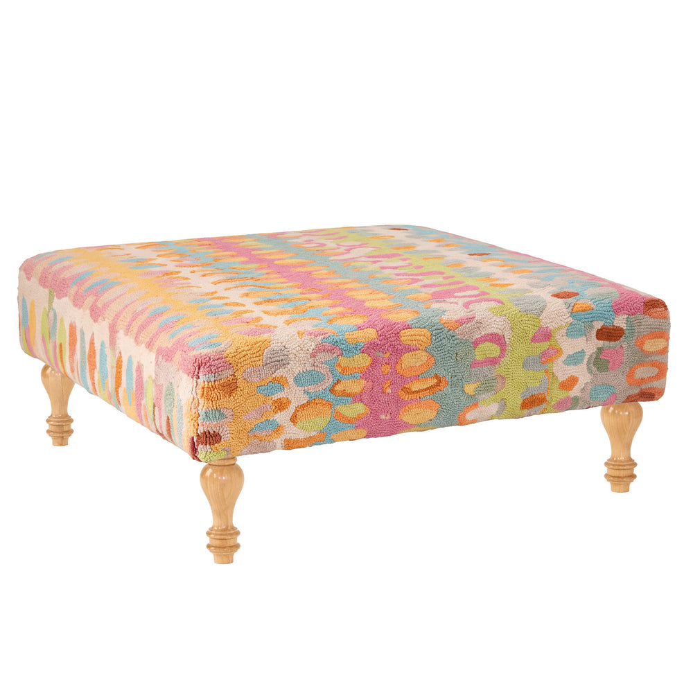 Paint Chip Rug Ottoman | Confetti