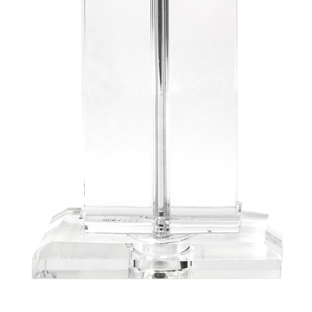 25-inch Helena Crystal Ionic Column Table Lamp | Clear
