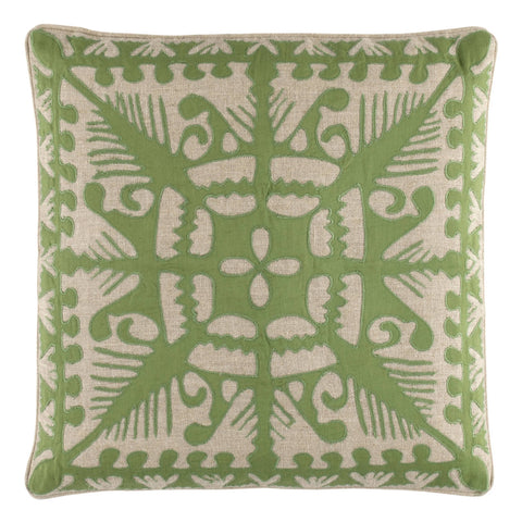 Knight Wood Linen Decorative Pillow Cover | Olive