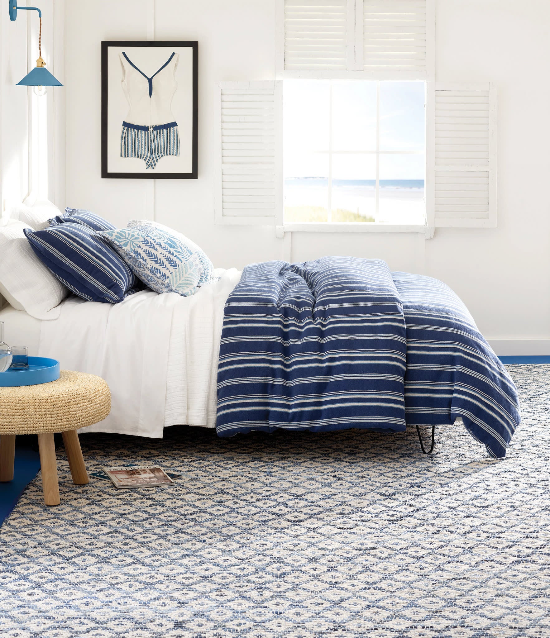 Denim Rag Diamond Ivory Handwoven Cotton Rug Swatch – Annie Selke