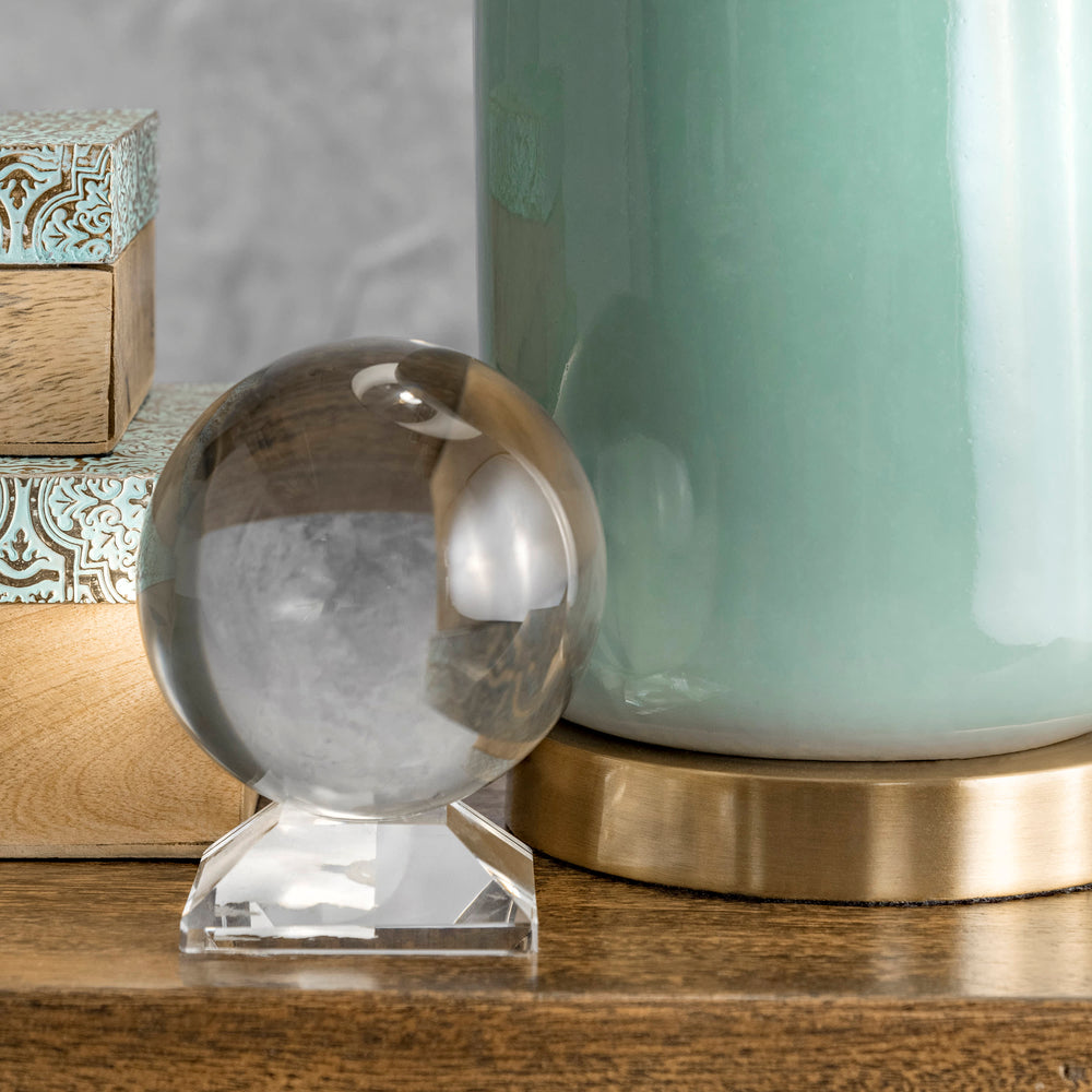 26-inch Glazed Ceramic Vase Table Lamp | Green
