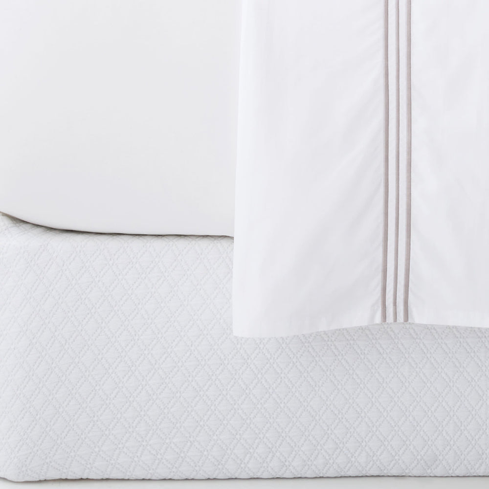 Diamond Matelasse Box Spring Cover | White