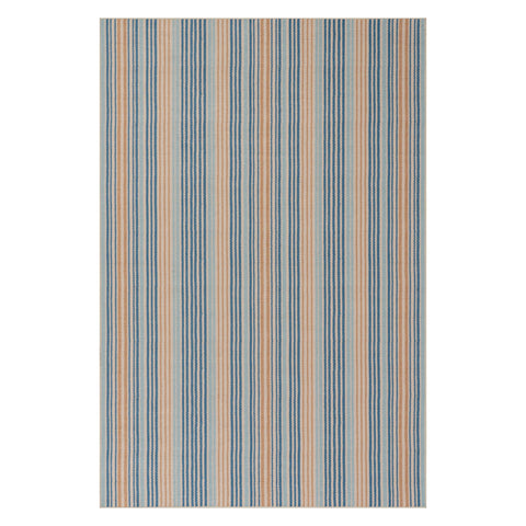 Tyne Coastal Striped Machine Washable Rug | Blue