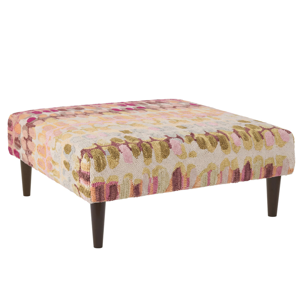 Paint Chip Rug Ottoman | Pastel
