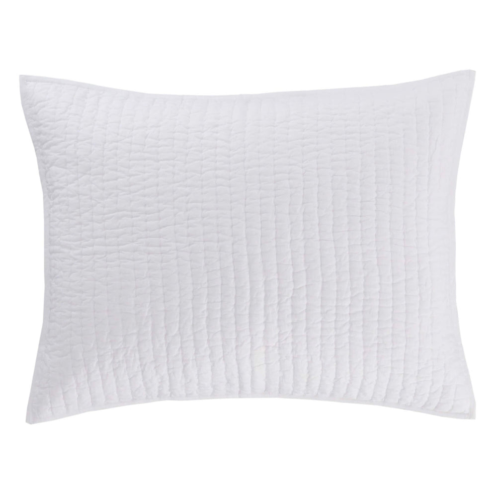 Lana Voile Quilted Sham | White