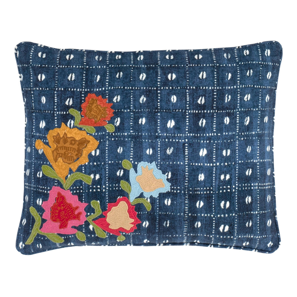 Floral Resist Embroidered Decorative Pillow Cover | Multi