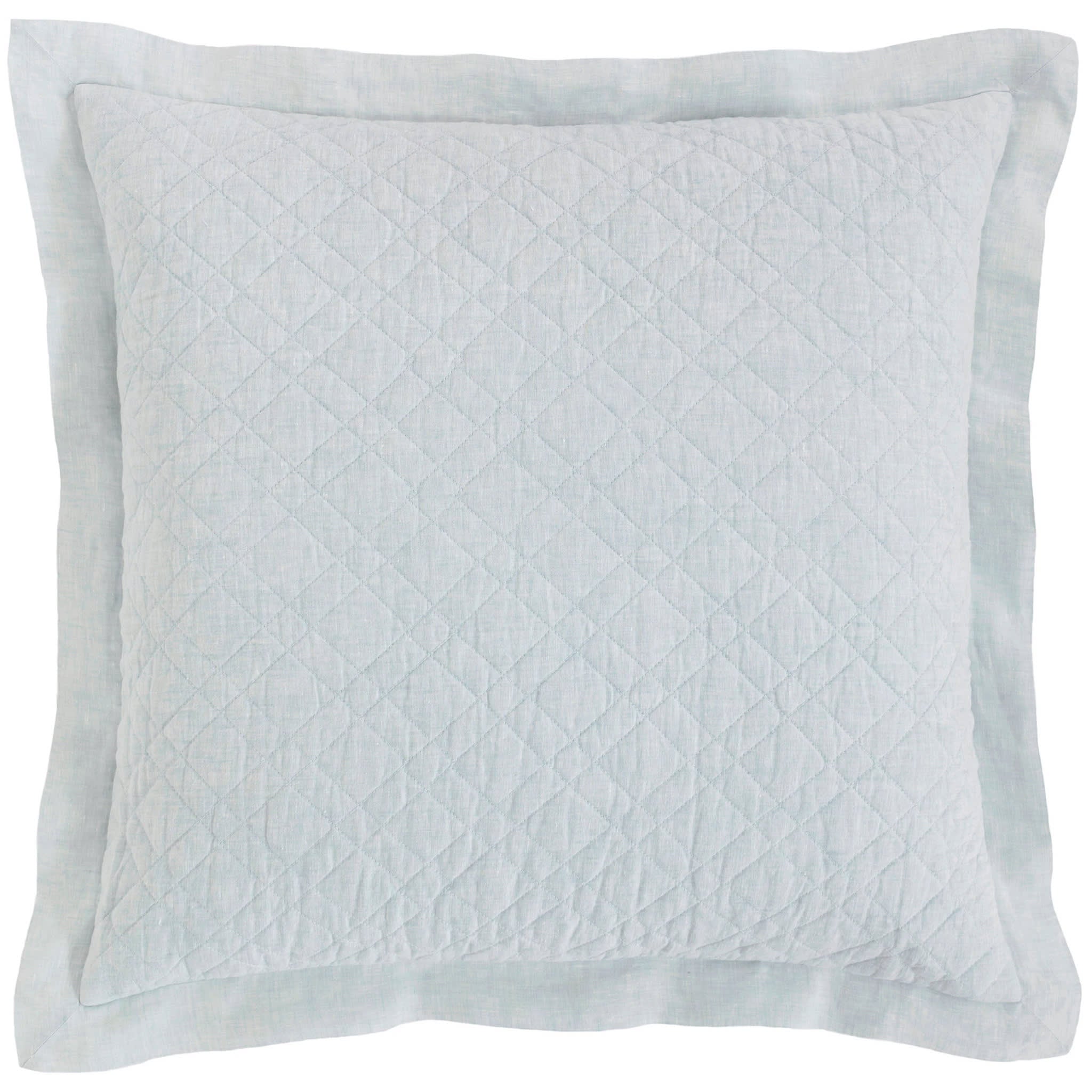 Washed Linen Quilted Sham | Sky