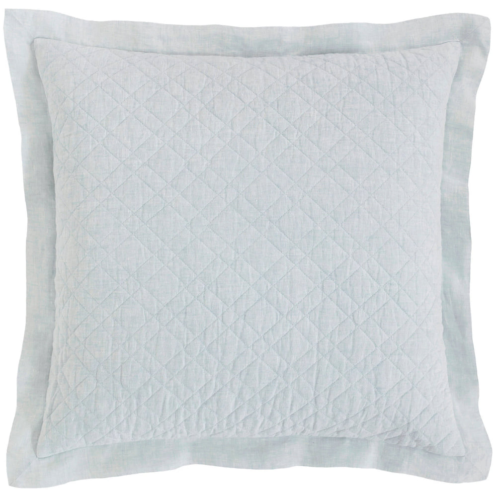 Washed Linen Quilted Sham | Sky