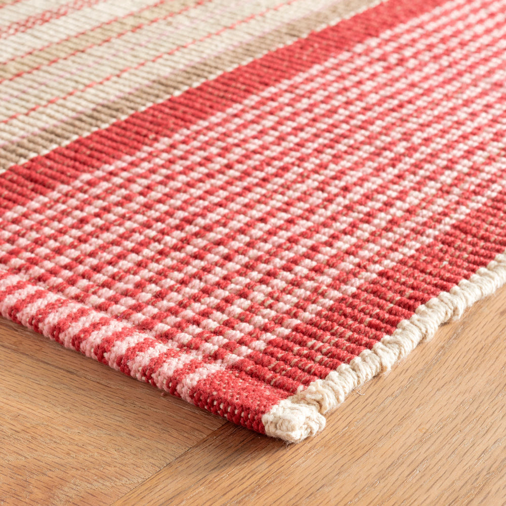 Framboise Handwoven Cotton Rug | Red