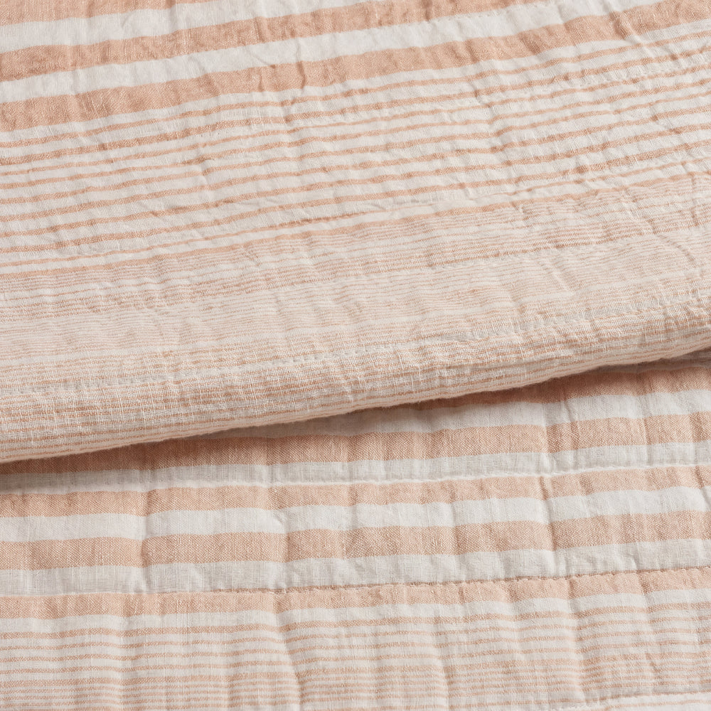 Carolina Stripe Quilt | Coral