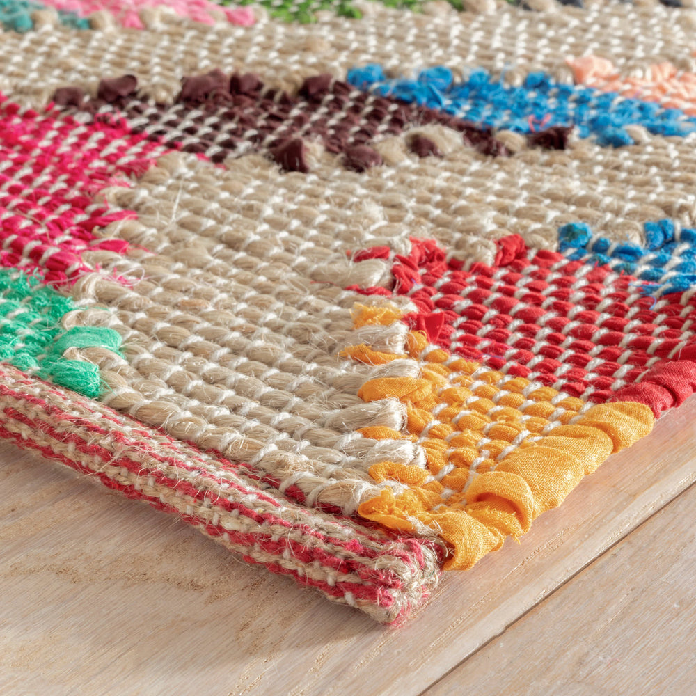 Tetra Chindi Handwoven Jute Rug | Multi