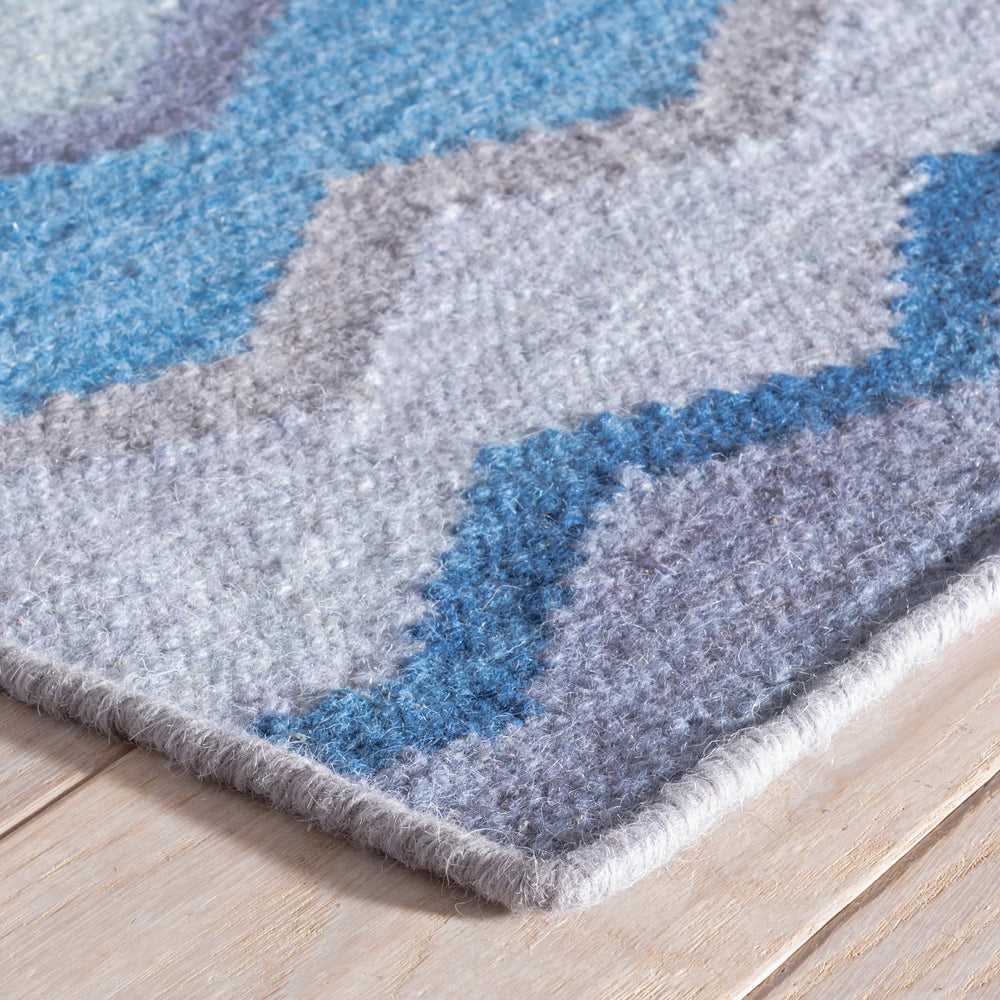 Safety Net Handwoven Wool Rug | Blue