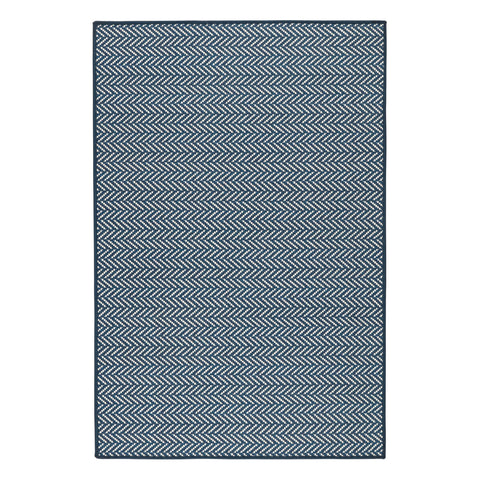 Herringbone Machine Washable Rug | Navy