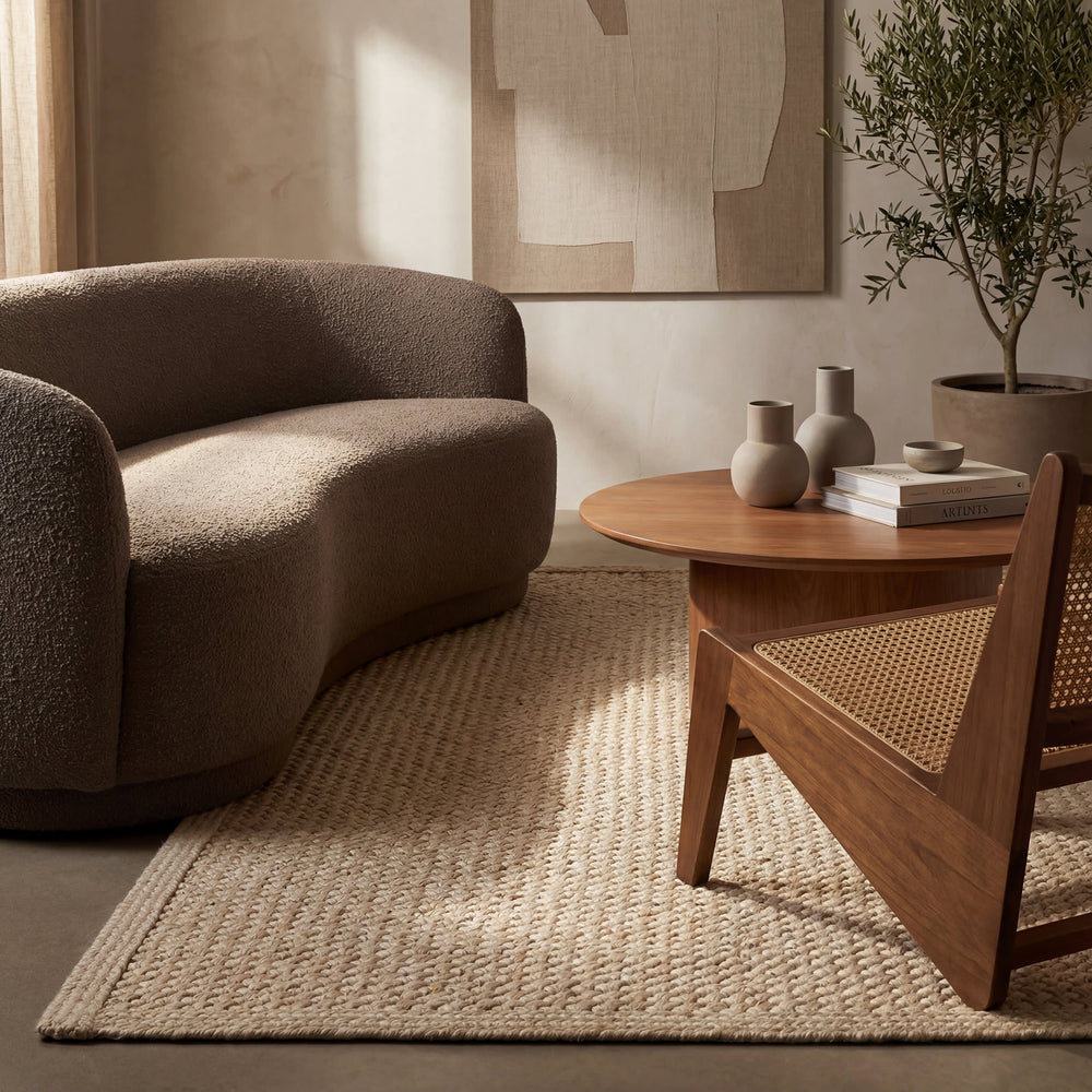 Thale Textured Handmade Jute Rug | Bleach