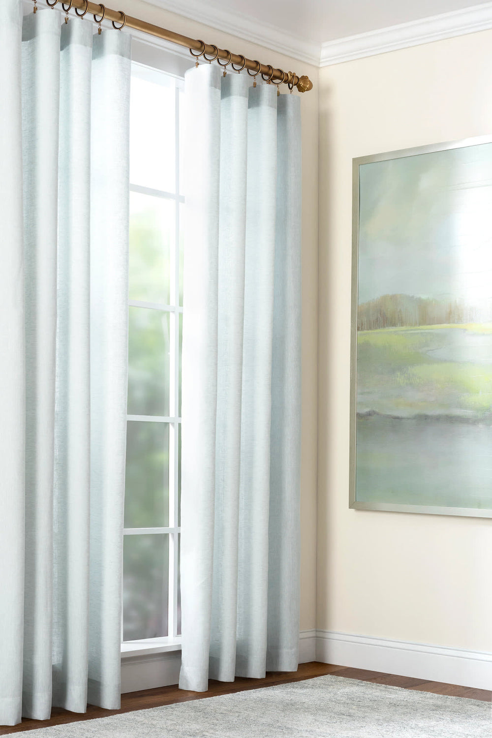Lush Linen Curtain Panel | Sky