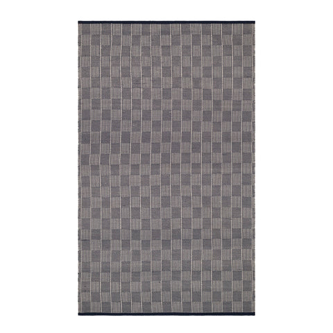 Squares Handwoven Indoor/Outdoor Rug | Navy